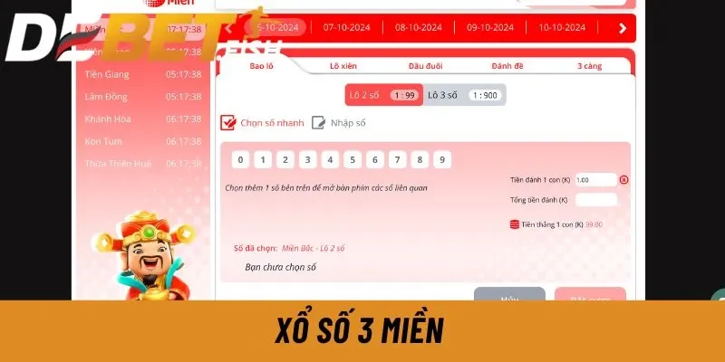 Xổ số 2 Xổ số 3 miền tại Debet là sản phẩm được yêu thích nhất